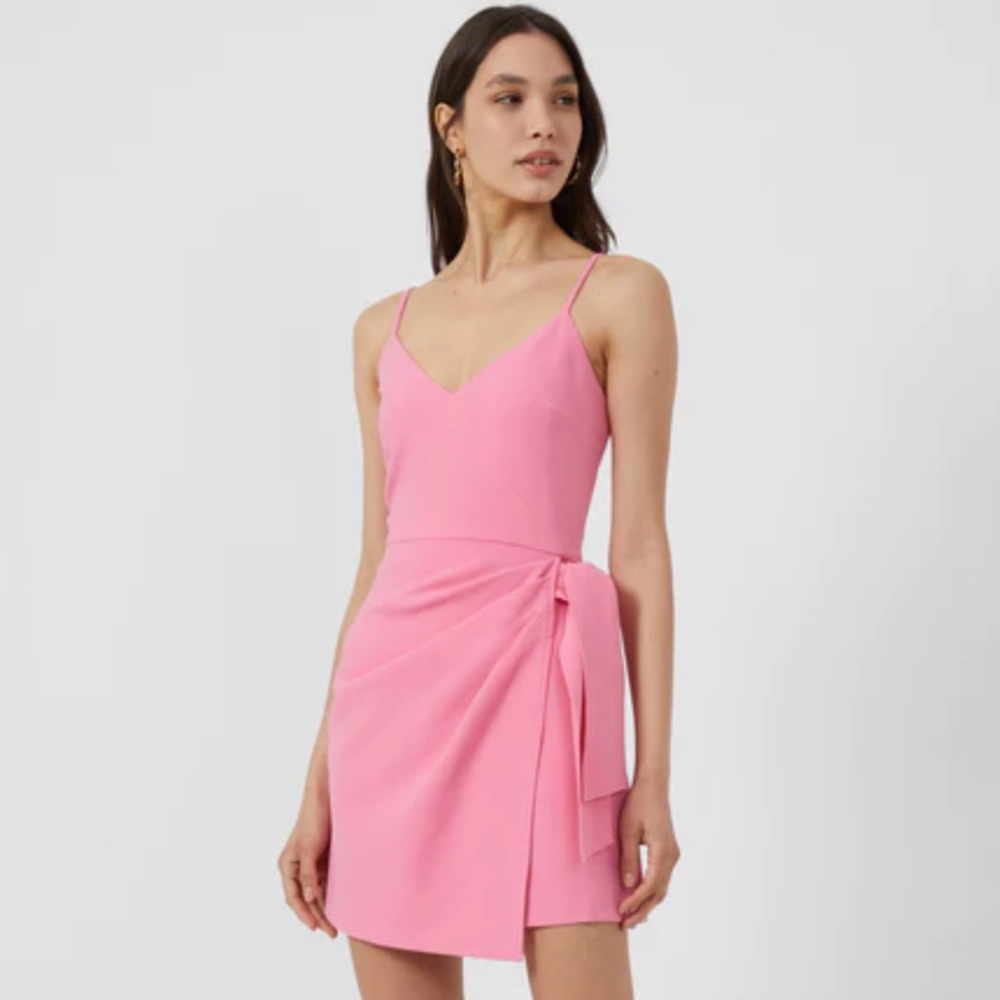 French Connection Whisper V Neck Bow Envelope Dress
